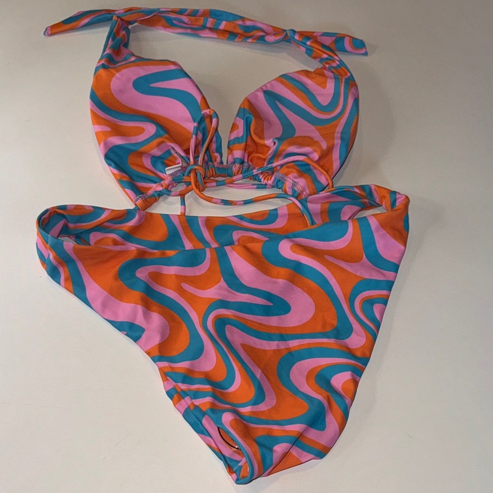 Source Unknown Multicolor Swirl Bikini - image 3